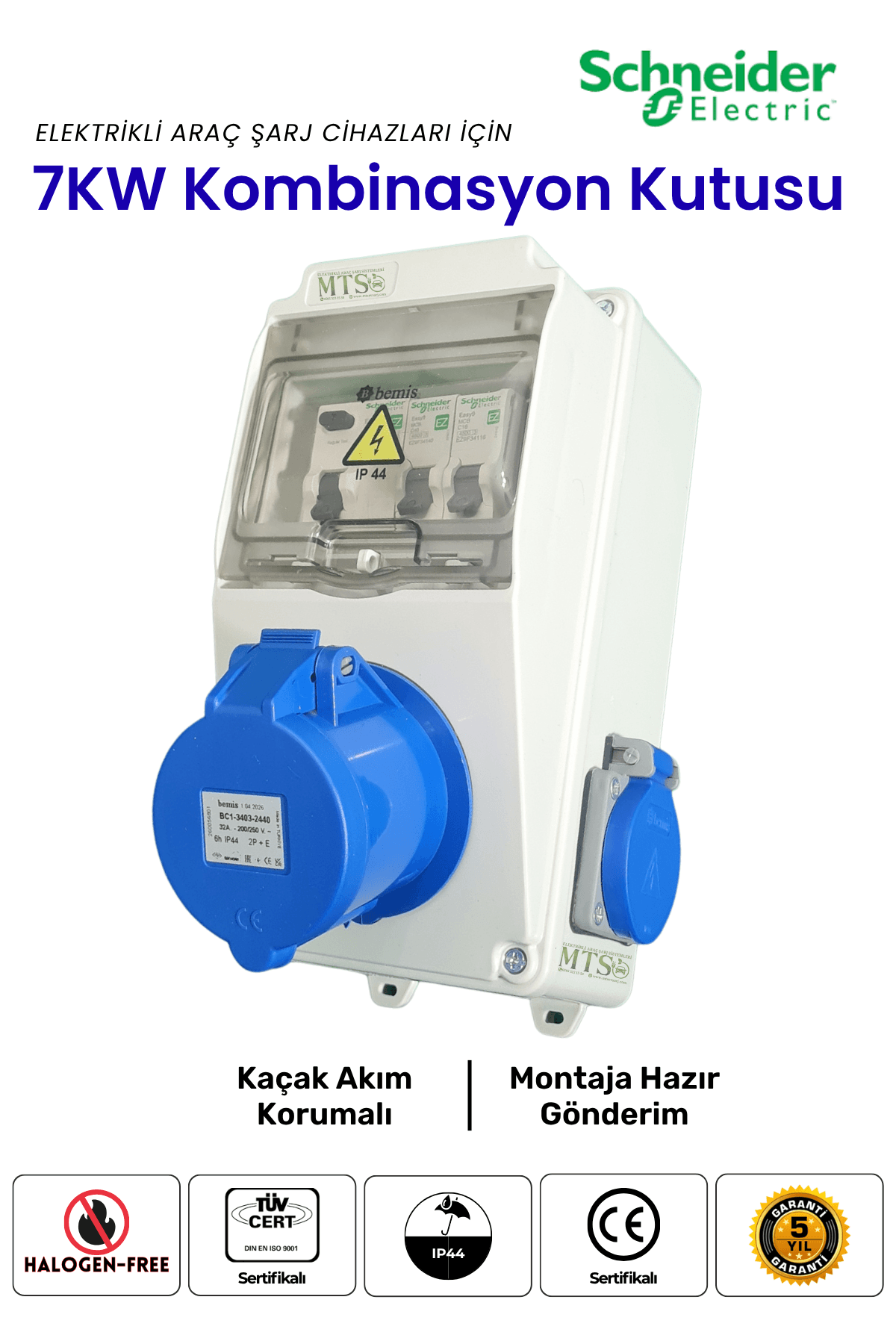 7KW Schneider Röleli 1 7KW Schneider Kombinasyon Kutusu