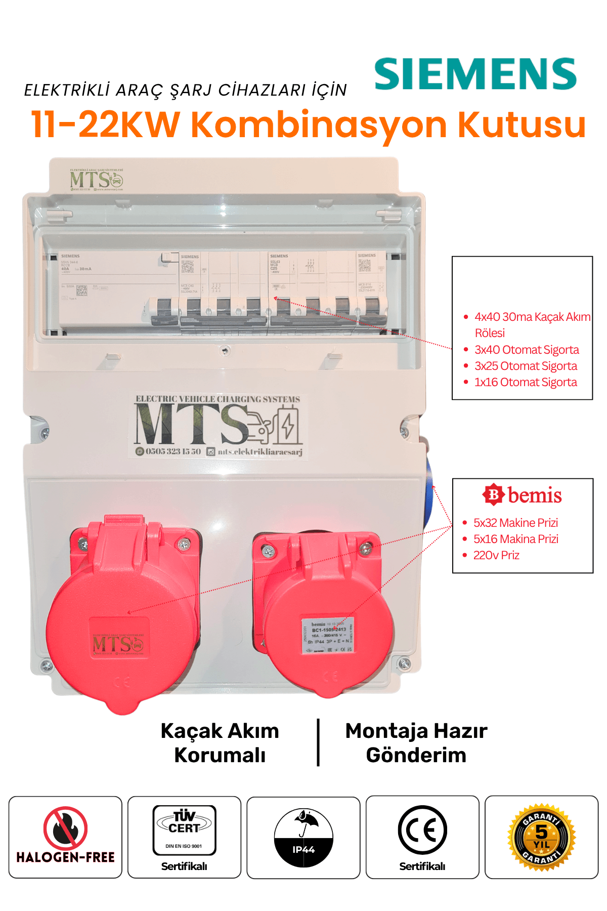11-22KW Röleli Kombinasyon Siemens 2 2'li Siemens Kombinasyon Kutusu 11Kw-22Kw