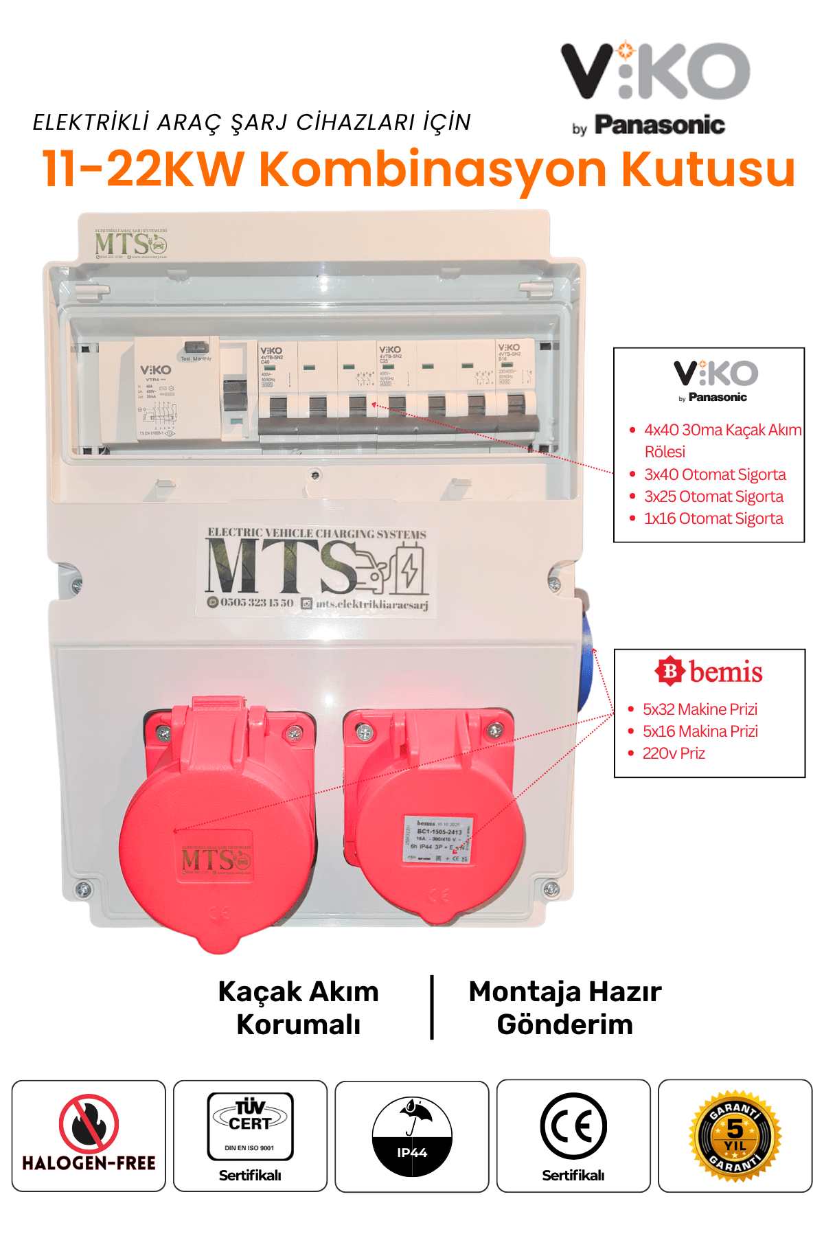11-22KW Röleli Kombinasyon Viko 2 2'li Viko Kombinasyon Kutusu 11Kw-22Kw