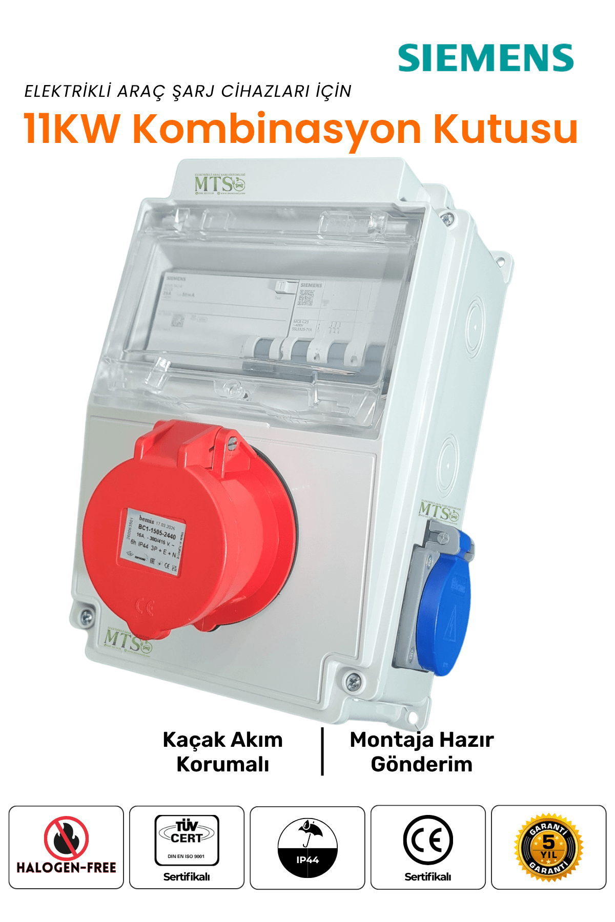 11KW Röleli Kombinasyon Siemens 1 11KW Siemens Kombinasyon Kutusu Kaçak Akım Röleli