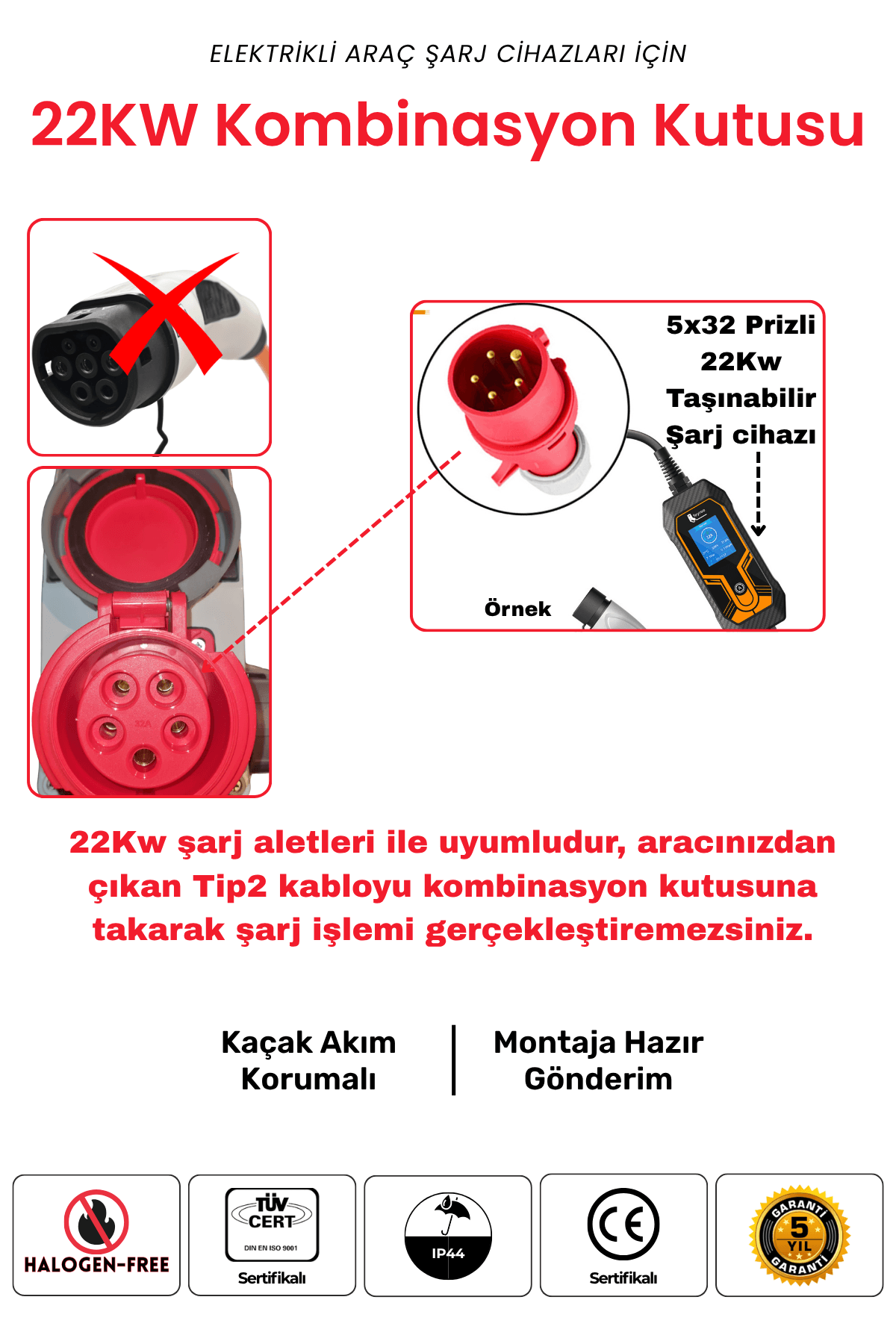 22KW Röleli Kombinasyon Siemens 4 22KW Schneider Kombinasyon Kutusu Kaçak Akım Röleli