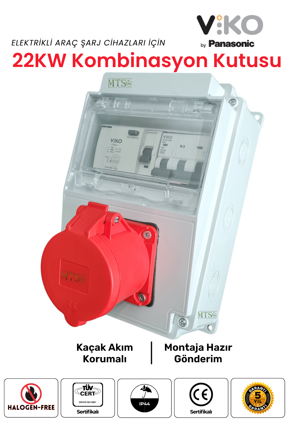 22KW Röleli Kombinasyon Viko 1 22KW Viko Kombinasyon Kutusu Kaçak Akım Röleli