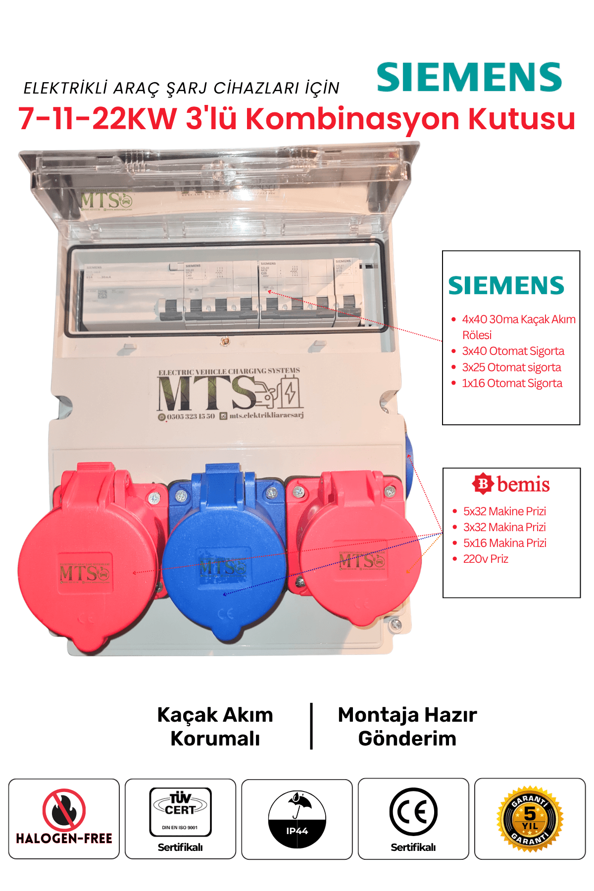 3'lü Siemens Kombinasyon Kutusu 7Kw-11Kw-22Kw
