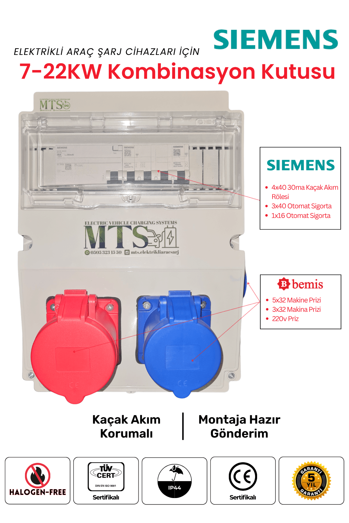 7-22KW Röleli Kombinasyon Siemens 3 2'li Siemens Kombinasyon Kutusu 7.4Kw-22Kw