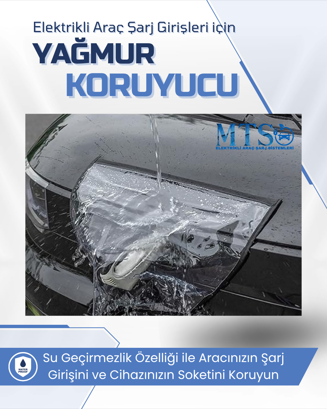 3 Elektrikli Araç Şarj Soketi Yağmur Koruyucu Örtü – Mıknatıslı Su Geçirmez Kılıf